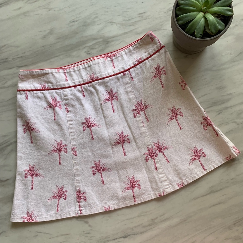 Nanette Lapore cotton/ linen skirt with palm trees